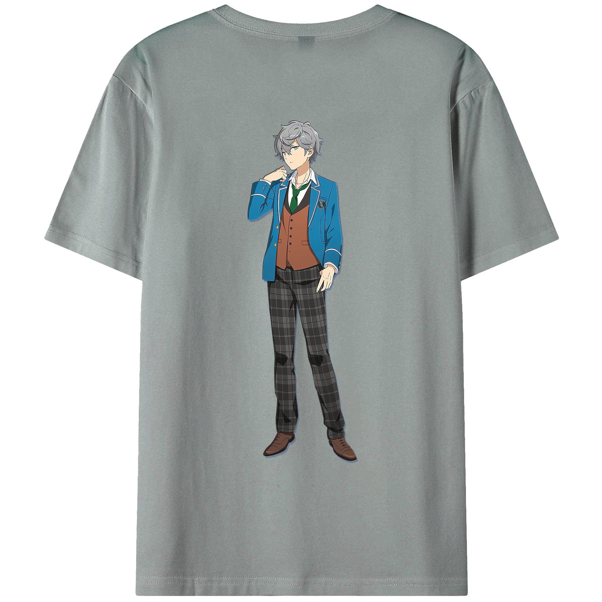 （画像用） あんさんぶるスターズ! Ensemble Stars 綿100％ メンズ半袖Tシャツ（バックプリント） 通気性
